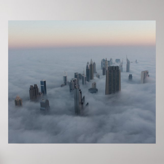 Póster Dubai sobre las nubes (Frente)