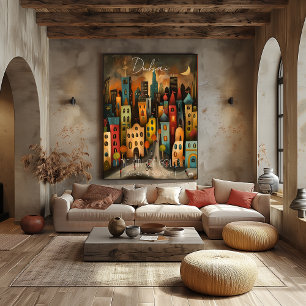 Póster Dubai: The City of Gold - Whimsical Art