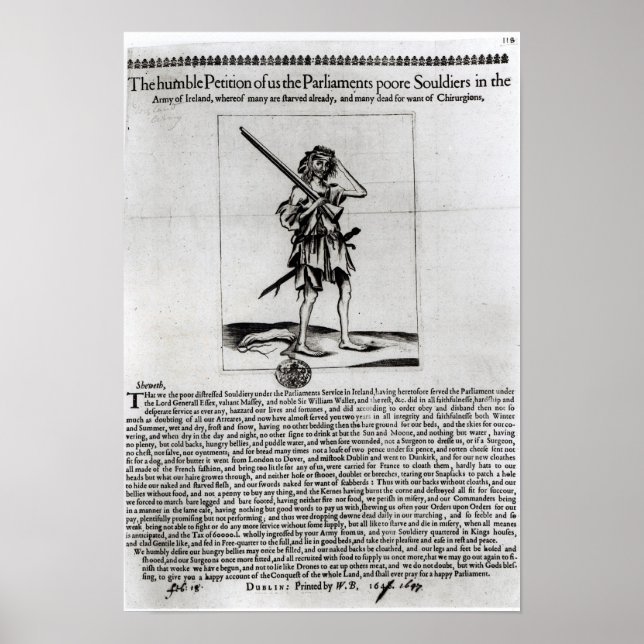 Póster Dublin Broadsheet, 1647 (Frente)