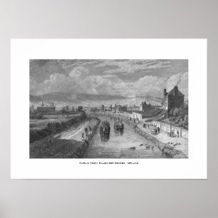 Póster Dublín del puente Blaquiere, Canal Real, Irlanda