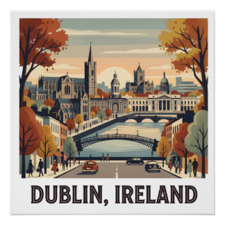 Póster Dublín en otoño