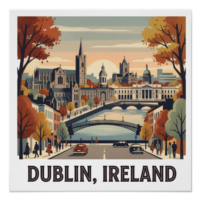 Póster Dublín en otoño (Anverso)