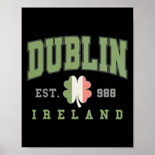 Póster Dublín Ireland College University St Patricks Day