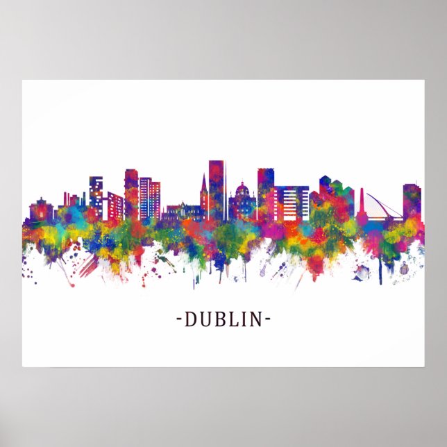 Póster Dublin Ireland Skyline (Frente)