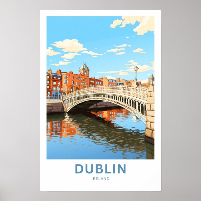 Póster Dublin Ireland Travel Print