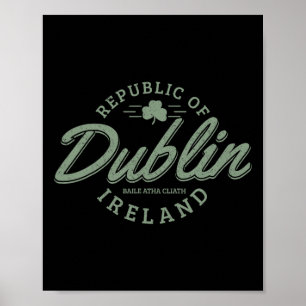 Póster Dublín Irlanda Clover Leaf Irish St Patricks Day