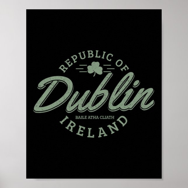 Póster Dublín Irlanda Clover Leaf Irish St Patricks Day (Frente)
