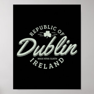 Póster Dublín Irlanda Clover Leaf Irish St Patricks Day