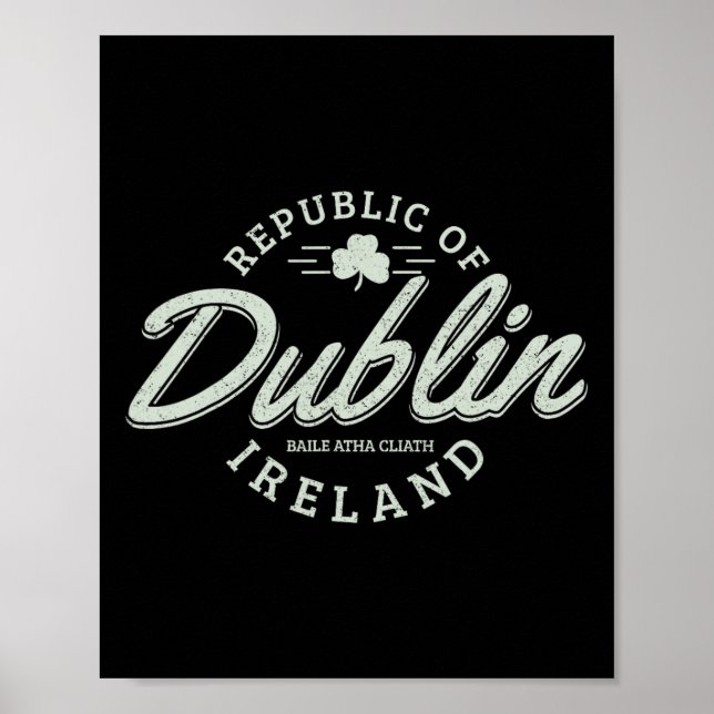 Póster Dublín Irlanda Clover Leaf Irish St Patricks Day (Frente)