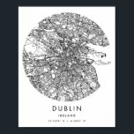 Póster Dublín Irlanda Mínimo y Moderno Mapa de la calle C<br><div class="desc">Dublín Irlanda Mínimo y Moderno Mapa de la calle Circle Street</div>