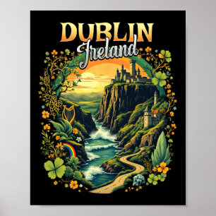 Póster Dublín Irlanda Viaje de vacaciones Recorrido Irlan