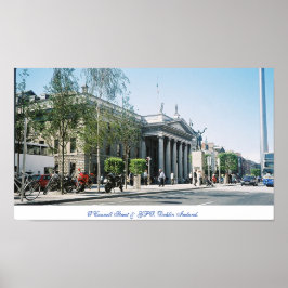 Póster Dublín, la capital de Irlanda, O'Connell Street