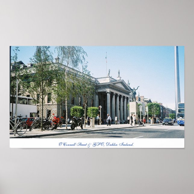 Póster Dublín, la capital de Irlanda, O'Connell Street (Frente)