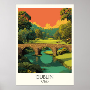 Póster Dublin Ohio Bridge Park Modern Suburban Living Art