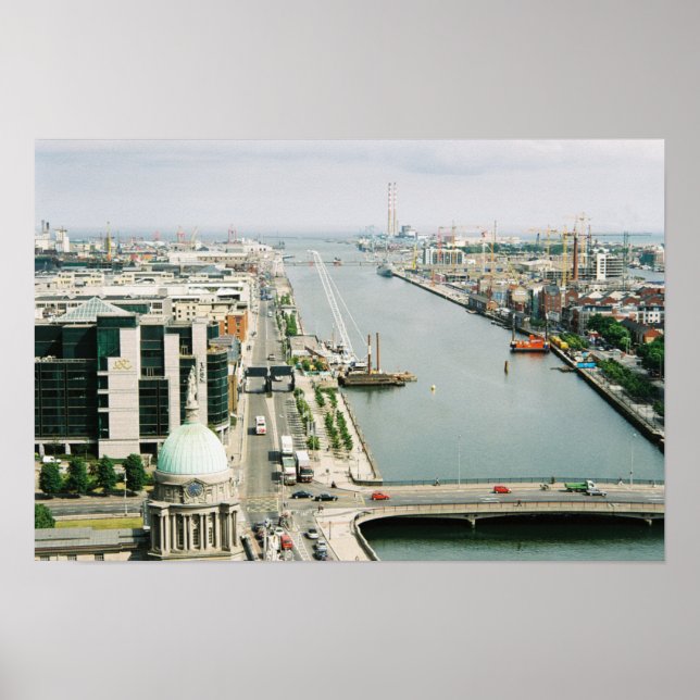 Póster Dublin Skyline Ireland, River Liffey, IFSC (Frente)