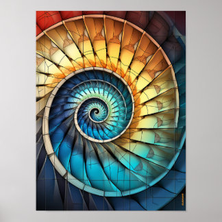 Póster Dubman Designs: Collage del espectro de arcoíris d