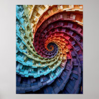 Dubman Designs: espiral trippy arcoíris de Fibonac