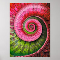Dubman Designs: Fibonacci rosa y verde brillante