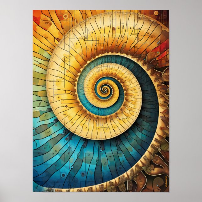 Póster Dubman Designs: Proporción Áurea, Fibonacci Brilla (Frente)