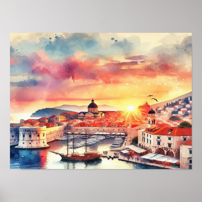 Póster Dubrovnik Croacia (Frente)