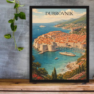 Póster Dubrovnik, Croacia – Perla del Adriático Viaje