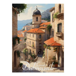 Póster Dubrovnik Croatia Historic Centre Travel Print