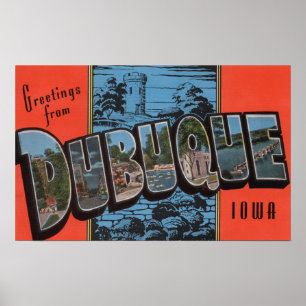 Póster Dubuque, IowaLarge Letter Scenes Dubuque, IA