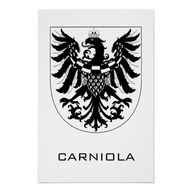 Póster Ducado de Carniola Arte heráldico monocromo (Anverso)