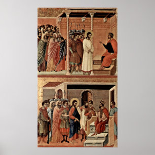 Póster Duccio de Buoninsegna - Cristo antes de Pilato