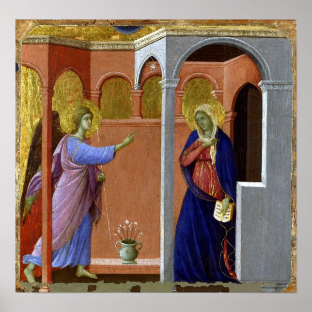 Póster Duccio di Buoninsegna La Anunciación (Frente)