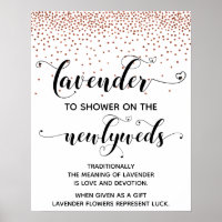Ducha cardíaca de cobre con Rótulo de lavanda