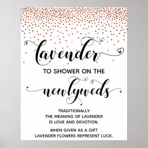 Póster Ducha cardíaca de cobre con Rótulo de lavanda
