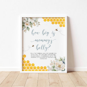 Póster Ducha de Bebé Abeja Melífera Qué Tan Grande Está L