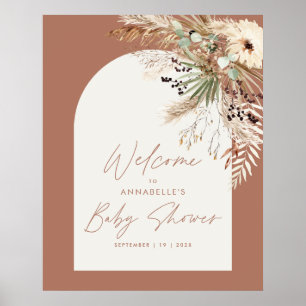 Póster Ducha de bebé barata moderna terracota rústica