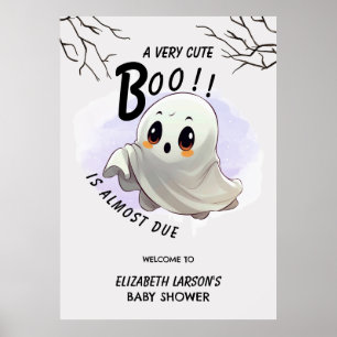 Póster Ducha de Bebé Boo Cumpleaños Temática de Halloween