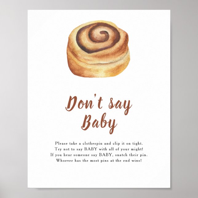 Póster ducha de bebé Bun - No digas bebé (Frente)