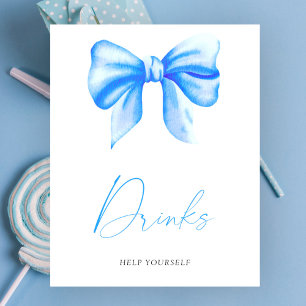 Póster Ducha de bebé con arco azul - Poster de bebidas