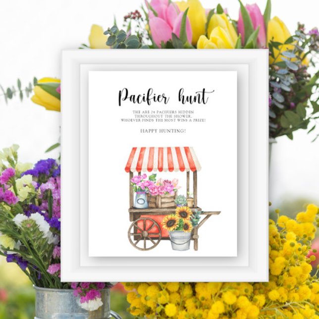 Póster Ducha de bebé con carrito de flores - juego de bús (Subido por el creador)