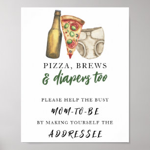 Póster Ducha de bebé con cerveza - Ayuda a la futura mamá