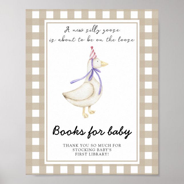 Póster ducha de bebé con ganso - libros para bebé (Frente)