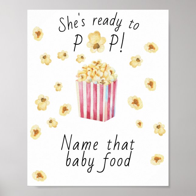 Póster Ducha de bebé con palomitas de maíz - Nombra esa c (Frente)