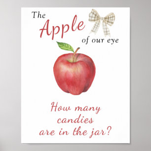 Póster Ducha de bebé de Apple - adivinen cuántos caramelo
