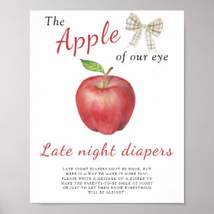 Póster Ducha de bebé de Apple - juego de pañales de noche