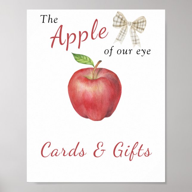 Póster Ducha de bebé de Apple - Tarjetas y regalos (Frente)