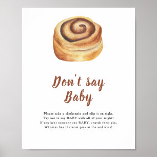 Póster Ducha de bebé de bollo - No digas bebé