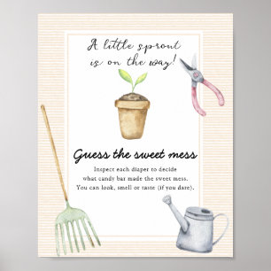 Póster Ducha de bebé de brote - Adivinen el lío dulce