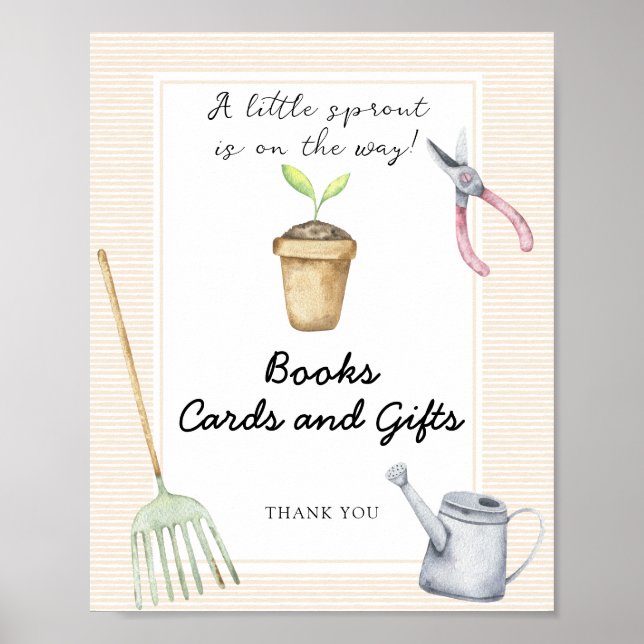 Póster Ducha de bebé de brote - libros, tarjetas y regalo (Frente)