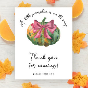 Póster Ducha de bebé de calabaza acuática - Gracias