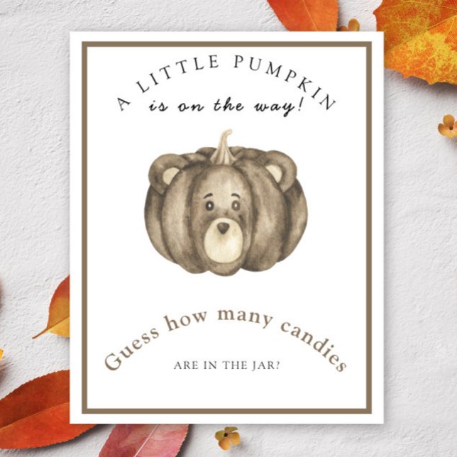 Póster Ducha de bebé de calabaza Adivinen cuántos dulces (Subido por el creador)