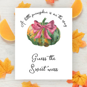 Póster Ducha de bebé de calabaza Adivinen el dulce desast